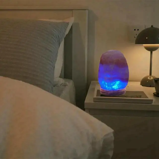 Alt view image 3 of 3 - Himalayas Crystal Salt Lamp Colorful Color Changing USB Natural Salt Lamp Atmosphere Mineral Salt Lapm Small Night Lamp
