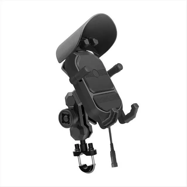 Alt view image 2 of 3 - Motorcycle Handlebar Phone Mount with 15W Charger & Vibration Dampener, Anti-Theft, Adjustable Phone Holder
