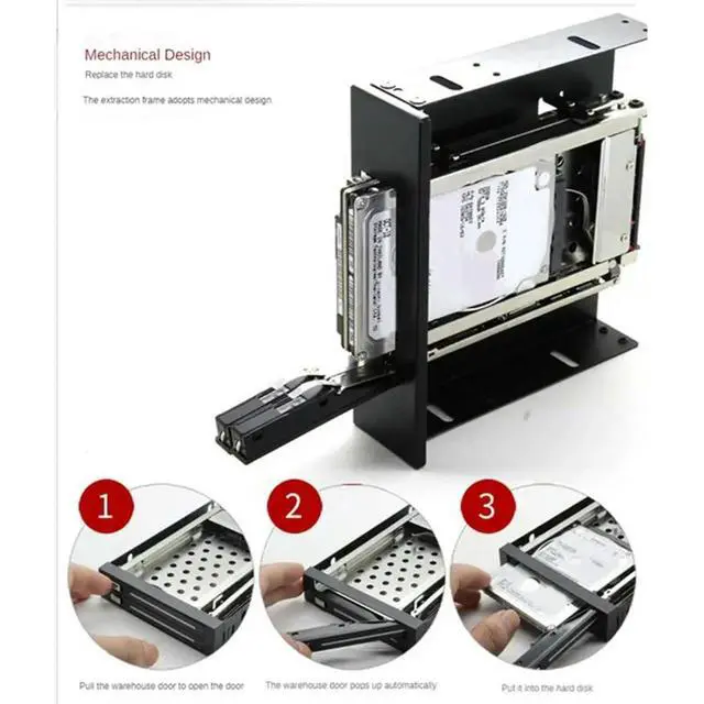 Alt view image 3 of 3 - Dual Bay SATA2 Hard Drive HDD & SSD Tray Internal Mobile Rack Enclosure Docking Station Hot Swap Bracket,HD520