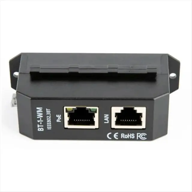 Alt view image 2 of 3 - DIN Rail Single Port 2.5 Gigabit PoE Injector 802.3af/At/Bt Negotiation Up to 90W Output PoE++ for PTZ IP Camera