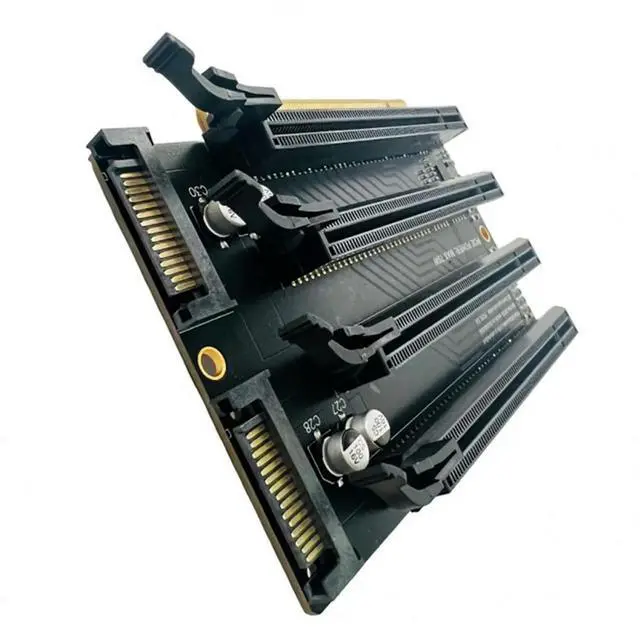 Main image of PCIe X16 to X4x4x4x4 Expansion Card PCI-E 3.0 X16 1 to 4 Gen3 Expansion Card Adapter Card Split Card SATA Power Port