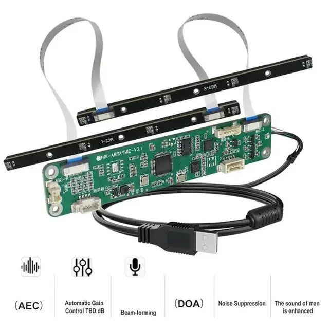 Alt view image 2 of 3 - USB Linear 180-Degree Directional Microphone Array 8 Elements Sound Pickup Suppression