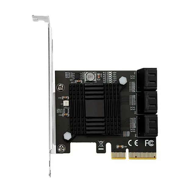 Alt view image 2 of 3 - PCIEx4 to 6 Port SATA Expansion Card Supports 16T Hard Disk Card Expansion ASM1166