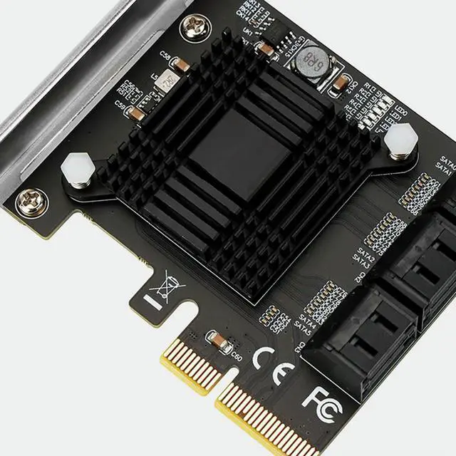 Alt view image 3 of 3 - PCIEx4 to 6 Port SATA Expansion Card Supports 16T Hard Disk Card Expansion ASM1166