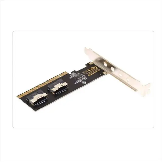 Alt view image 3 of 3 - PCIe 4.0 X16 to 4 Ports NVMe-Compatible Expansion Card PCI-E /3 SlimSAS 8I SFF8654 Graphics Card Adapter