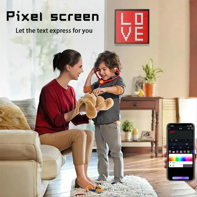 Alt view image 3 of 3 - LED Pixel APP Cellphone Control Display 16X16 Programmable Night Light LED Screen for Gaming Decoration Business