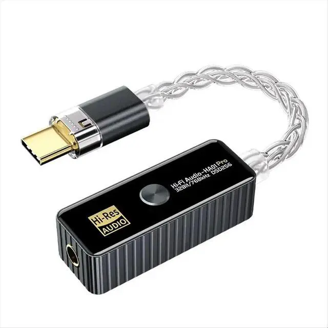 Alt view image 2 of 3 - Audio Adapter Dual Chip CS43198+CT7601 USB HIFI 3.5mm Headphone Amplifier Lossless Converter Cable Black Gray