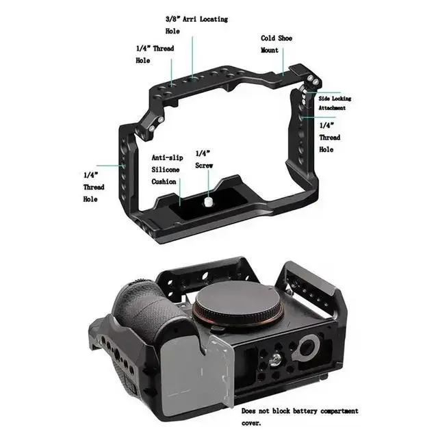 Alt view image 3 of 3 - Cage For A9III/A1 II Camera Cage Micro-Single Photography Full Cage SLR Camera Photography Expansion Frame