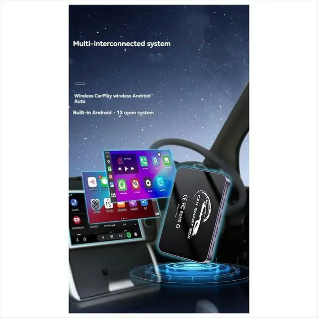 Alt view image 2 of 3 - CarPlay AI Box 2G+16G Car Box Android 13 Carplay Android Auto Adapter with -Compatible Video Output