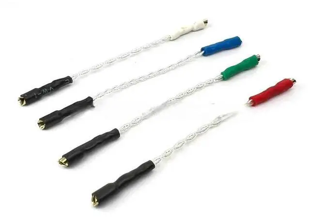 Main image of Enthusiast Grade 5N Silver Cartridge Wire 4Pcs 50mm Turntable Stylus HIFI Audio Accessories