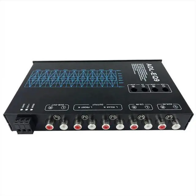 Alt view image 2 of 3 - Auto Square 9 Band Graphic Equalizer Digital Car Audio -EQ9 Full Series Car Amplifier Equalizer+Adjustable Filter