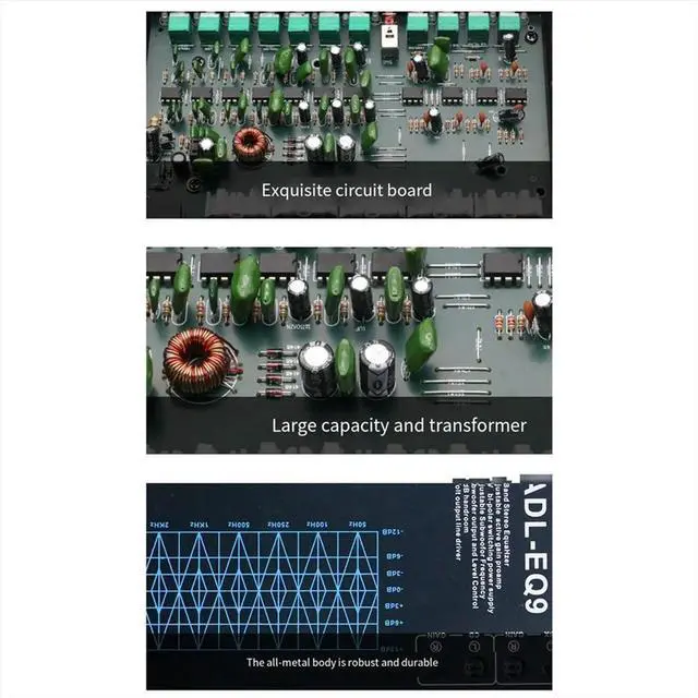 Main image of Auto Square 9 Band Graphic Equalizer Digital Car Audio -EQ9 Full Series Car Amplifier Equalizer+Adjustable Filter