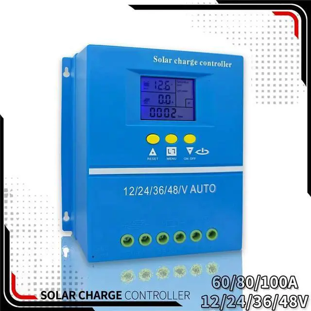 Alt view image 3 of 3 - Solar Charge Controller 100A for 12V 24V 36V 48V Systems, Multi-Type Support, LCD Display