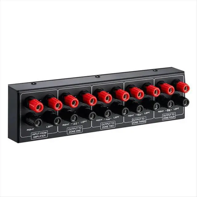 Alt view image 2 of 3 - Passive 1 in-4 OUT Audio Amplifier / Speaker Signal Splitter Box Distributor Audio Switcher