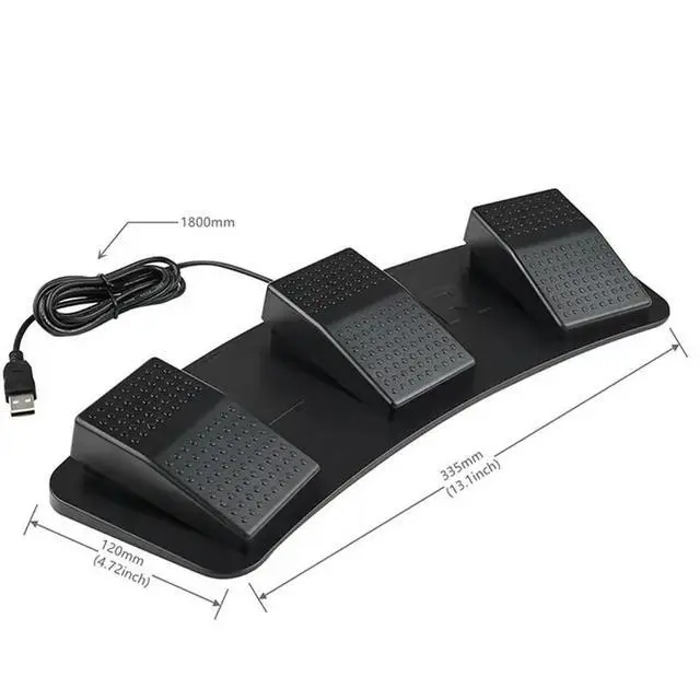 Alt view image 3 of 3 - USB Triple Foot Switcher Controller Key Customized Keyboard Gaming Multimedia Action Pedal for Computer