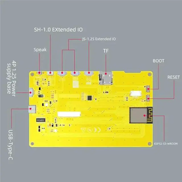 Alt view image 2 of 3 - - 5-Inch IPS 800X480 RGB LCD TFT Display Module HMI 8M PSRAM 16M Flash BT Display MCU (With Touch)