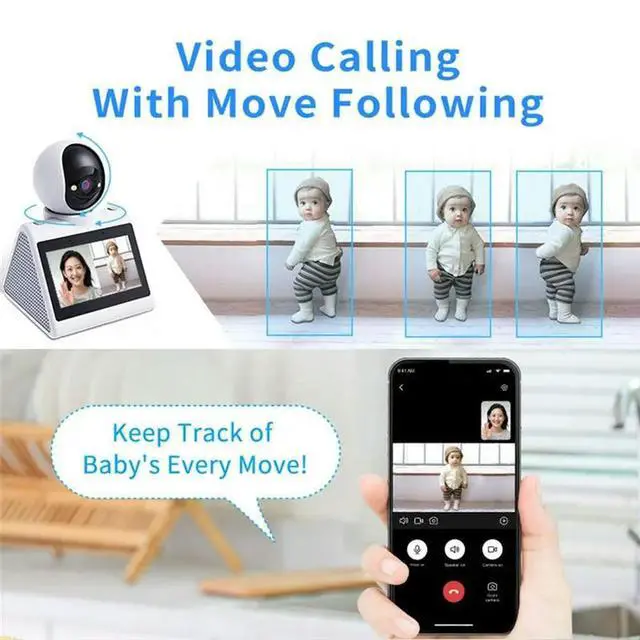 Alt view image 3 of 3 - Monitor Camera 1080P Video Calling With 2 Way Audio HD Screen One Click Call Security Functionality