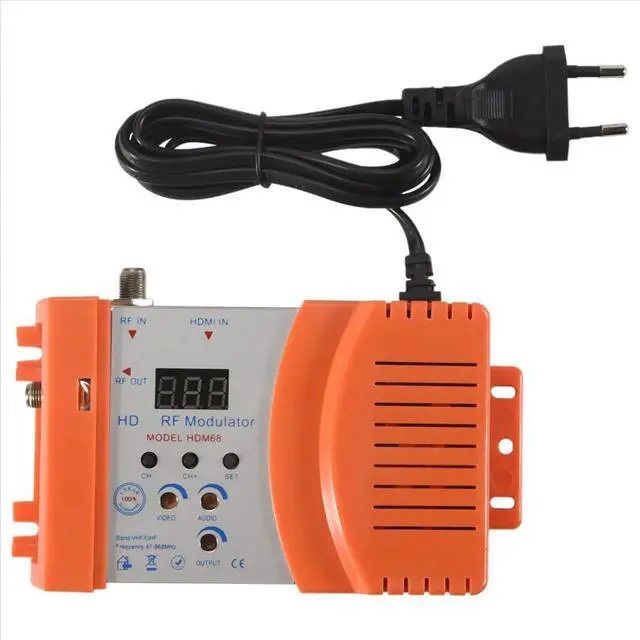 Alt view image 2 of 3 - HDM68 Modulator Digital Modulator AV to Converter VHF UHF PAL/NTSC Standard Modulator EU Plug