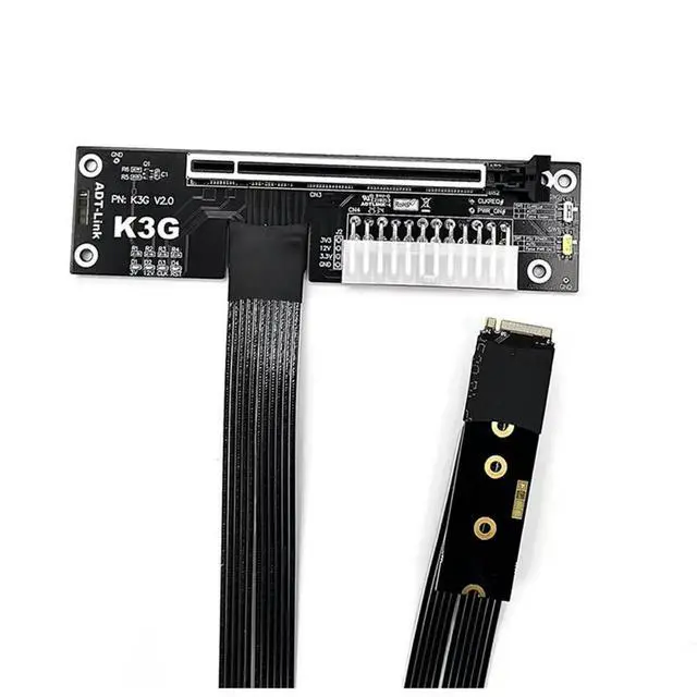 Alt view image 2 of 3 - M.2 NVMe to PCI-E 5.0 X16 EGPU Adapter Cable ITX/ Laptop Graphics Card External Docking Station K43SG--30cm