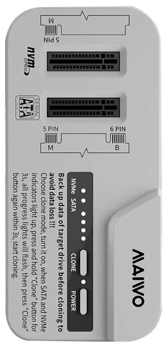 Alt view image 2 of 3 - 10Gbps M.2 NVMe SATA SSD Enclosure USB Type-C Docking Station Supports 2230/42/60/80 2.5/3.5 Inch HDD/SDD