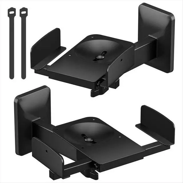 Alt view image 2 of 3 - 2PCS Speaker Wall Mounts Dual Side Clamping Speaker Wall Mounts for Most Bookshelf Speakers Surround Sound Speakers