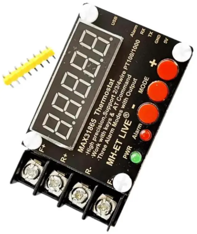 Alt view image 6 of 6 - MAX31865 PT100 PT1000 2-wire/3-wire/4-wire Serial Output AT Command High Precision Temperature Controller For