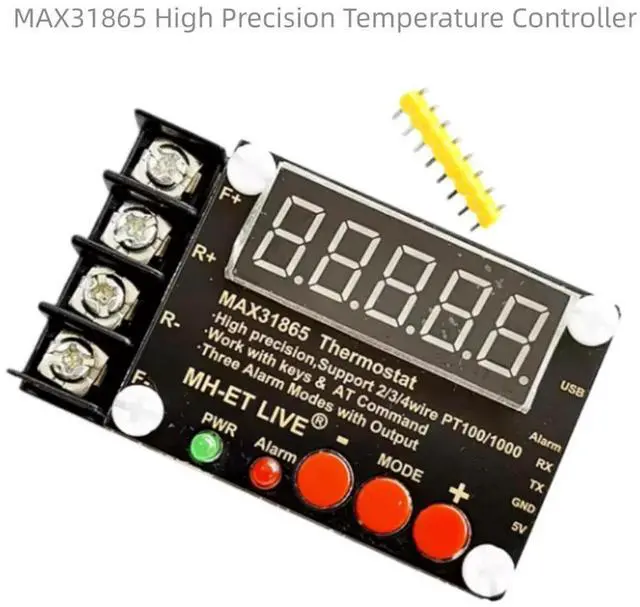 Alt view image 4 of 6 - MAX31865 PT100 PT1000 2-wire/3-wire/4-wire Serial Output AT Command High Precision Temperature Controller For