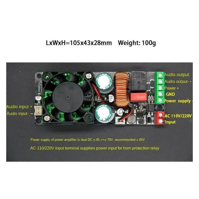 Alt view image 5 of 6 - Nvarcher HIFI Mono 500W Digital Amplifier Class D Audio moudle With Speaker Protection Better Than LM3886 IRS2092S