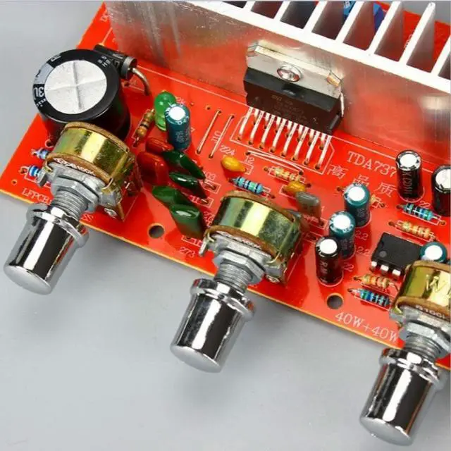 Alt view image 2 of 6 - TDA7377 DC12V 40W Car DIY Stereo Dual Channel Amplifier Board Finished Product