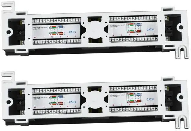 Main image of 2X Network Tool Kit 12 Port Cat6 Patch Panel Rj45 Networking Wall Mount Rack Mount Bracket