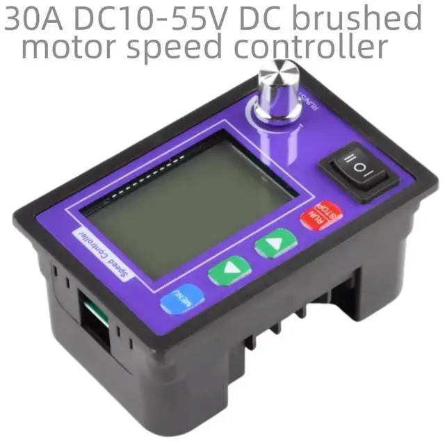 Main image of 30A DC10-55V DC brushed motor speed controller, voltmeter, current monitor, ligent remote control