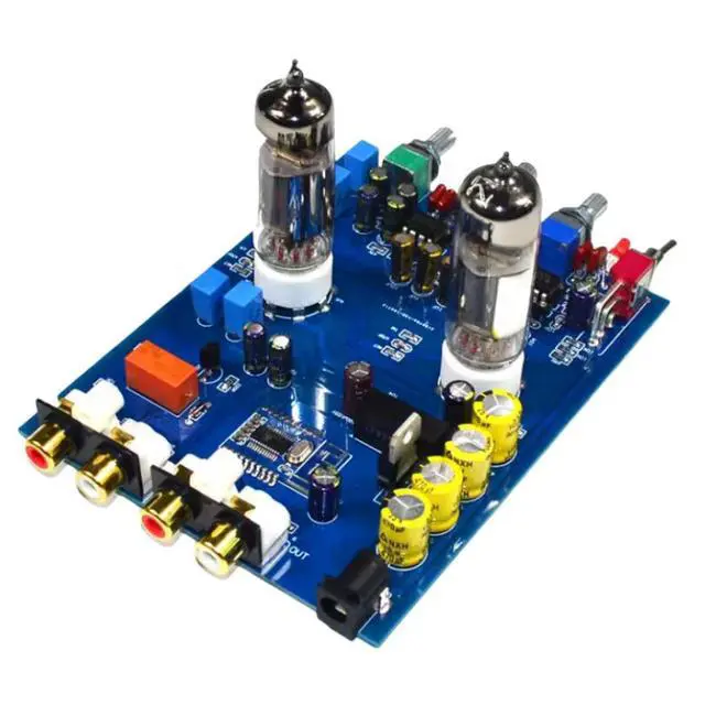 Alt view image 2 of 3 - HIFI Blow-front Amplifier 6J5 Tube Blow-front 470UF DC12V fever QCC3008 APTX 5.0 BLE tube front NE5532 soundboard