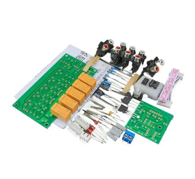 Alt view image 2 of 3 - Audio switching board 4-in-1-out relay control selection amplifier chassis audio source video signal microcontroller memory