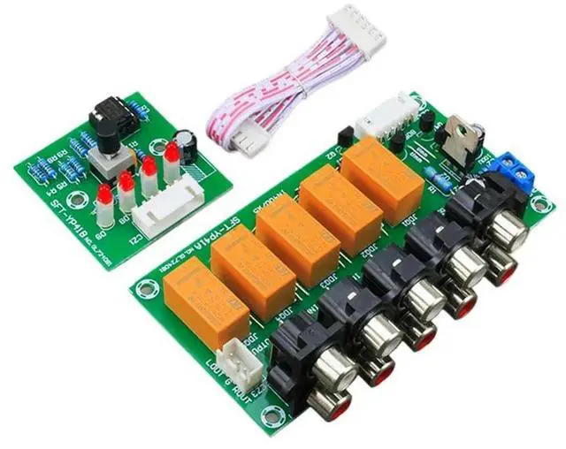 Main image of Audio switching board 4-in-1-out relay control selection amplifier chassis audio source video signal microcontroller memory