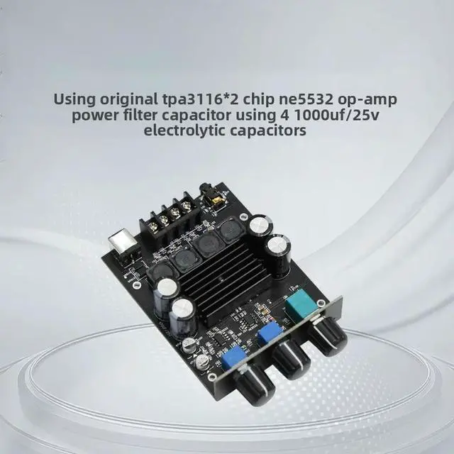Alt view image 2 of 3 - 100C TPA3116 Dual Chip 2.0 Digital Tone 100W*2 High Power Class D Stereo HiFi Amplifier Board