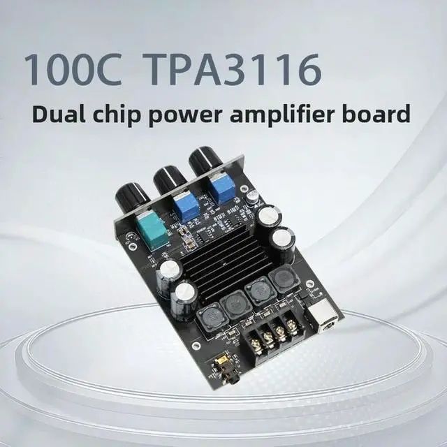 Main image of 100C TPA3116 Dual Chip 2.0 Digital Tone 100W*2 High Power Class D Stereo HiFi Amplifier Board