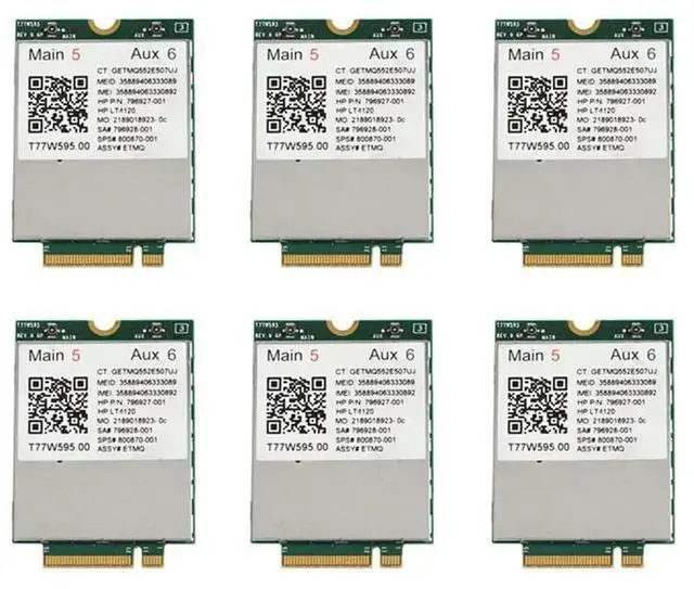 Main image of 6X Lt4120 X5 LTE T77W595 796928-001 4G WWAN M.2 150Mbps LTE Modem For Elite X2 840 850 G3 640 650 645 G2 Green