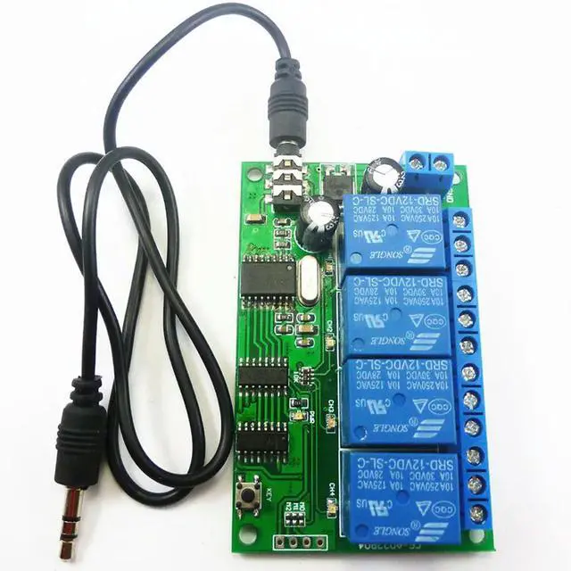 Alt view image 2 of 3 - AD22B04 12V 4-Channel DTMF Audio Decoding Relay Control Command Modifiable Remote Control Module
