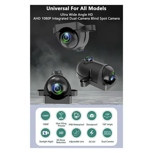 Alt view image 3 of 3 - 1080P Side View AHD Camera 12V Starlight Night Vision WDR DNR Camera IP68 Vehicle Reverse Surveillance Camera