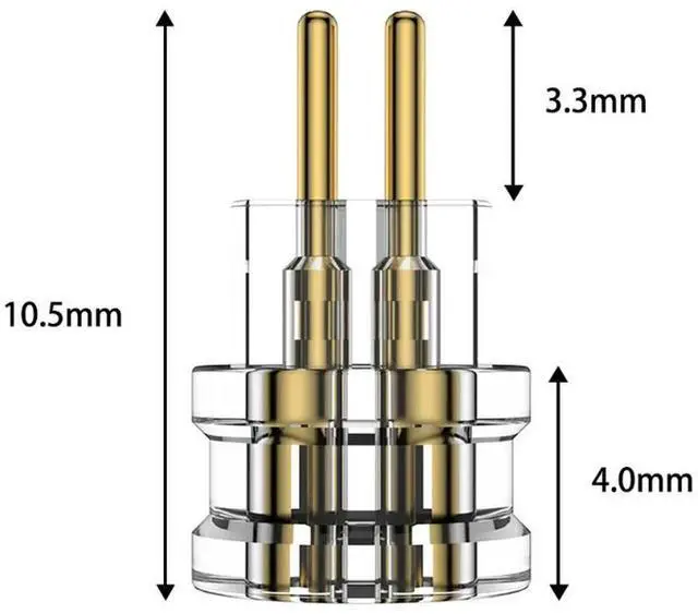 Alt view image 2 of 3 - 0.78 Flat to 0.78 Grooved 0.78mm 2pin Headphone Pin Adapter Gold-plated Upgrade Cable Plug