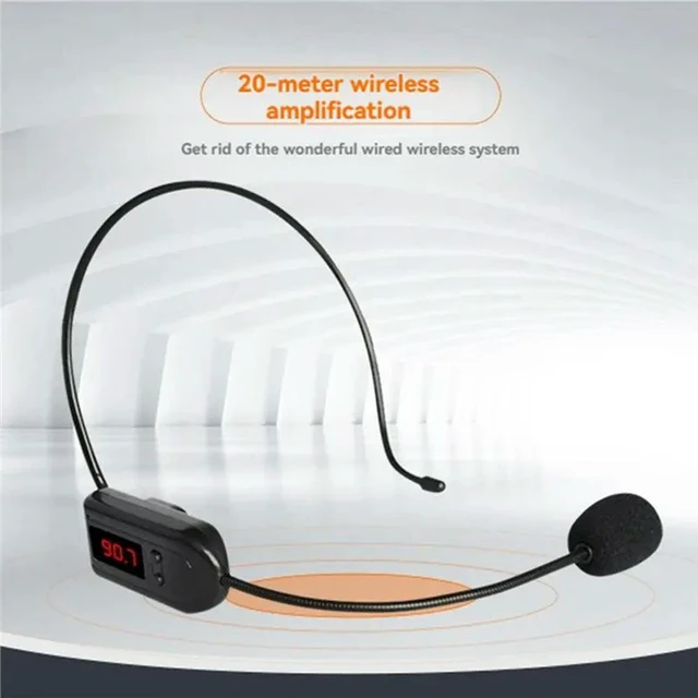 Alt view image 3 of 3 - Microphone Headset FM 87Mhz-108Mhz Megaphone For Teachers, Classroom, Church, Tour Guide For Speakers Mic