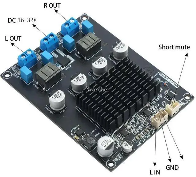 Alt view image 3 of 3 - Nvarcher TPA3250 digital power amplifier 130W+130W Strero Channel Class D Audio Amplifier board
