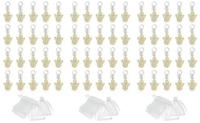 Main image of 60Pcs Baptism Angel Key Ring Baptism Wood Keychain Baptism Favor Baptismal Souvenirs Communion Favors For Boy Or Girl