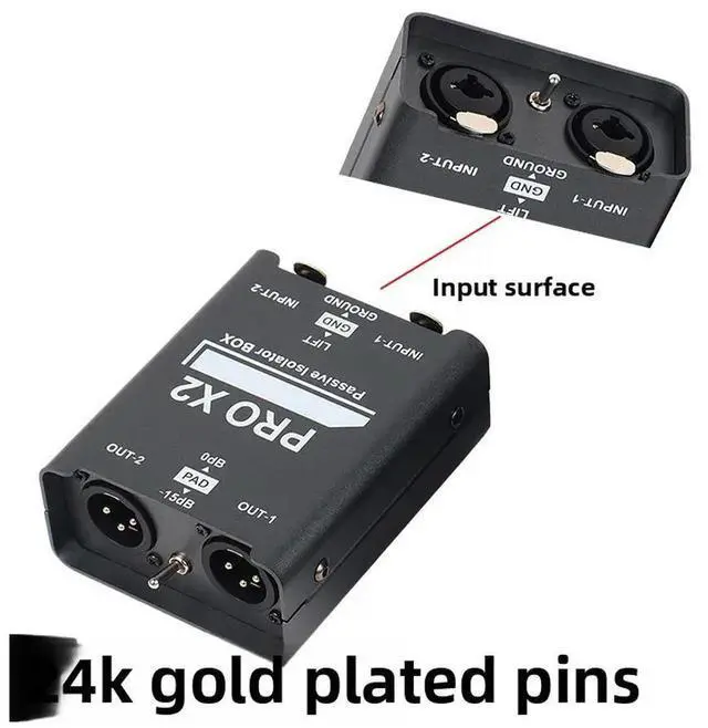 Alt view image 2 of 3 - Youyin Brothers 2-Way Audio Isolator Noise Eliminator Isolation Audio Signal Dual Channel 6.5 XLR