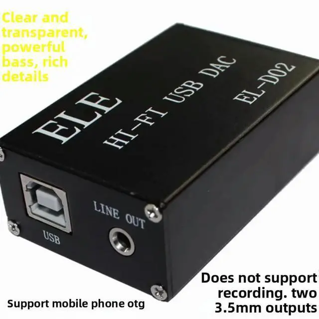 Main image of USB External Sound Card DAC Decoder with Headphone Amplifier Good Sound Dual Chip Driver-Free Support OTG