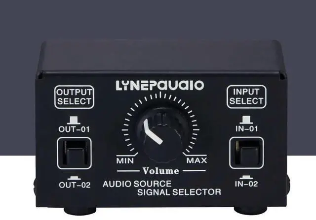 Alt view image 2 of 3 - 2 In 2 Out Audio Source Signal Selector Switcher Headphone Speaker Switcher Output Volume Adjustment Lossless