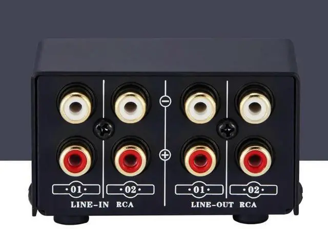 Alt view image 3 of 3 - 2 In 2 Out Audio Source Signal Selector Switcher Headphone Speaker Switcher Output Volume Adjustment Lossless