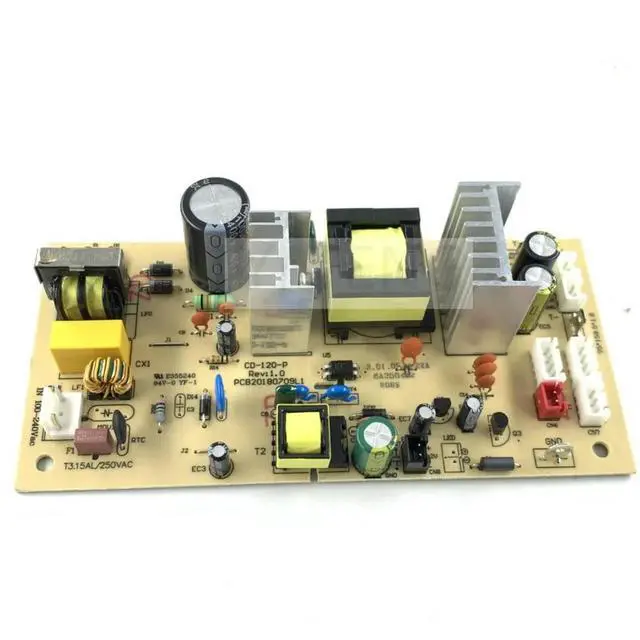 Alt view image 3 of 3 - CD-120-P REV-1.0-PCB20180709L1 E355240 circuit board refrigeration sheet parts internal and external fan motherboard 110-240V