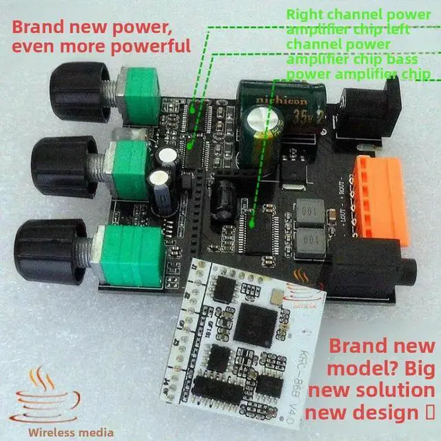 Alt view image 3 of 3 - High Power Digital Amplifier Board 3118DIY Amplifier Board 30W60W2.1 Channel Bluetooth Multimedia Subwoofer