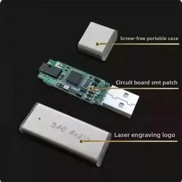 Alt view image 2 of 3 - USB External HiFi Sound Card PCM2706+TDA1305 High Fidelity DAC Computer Phone OTG Headphone Amplifier Decoder
